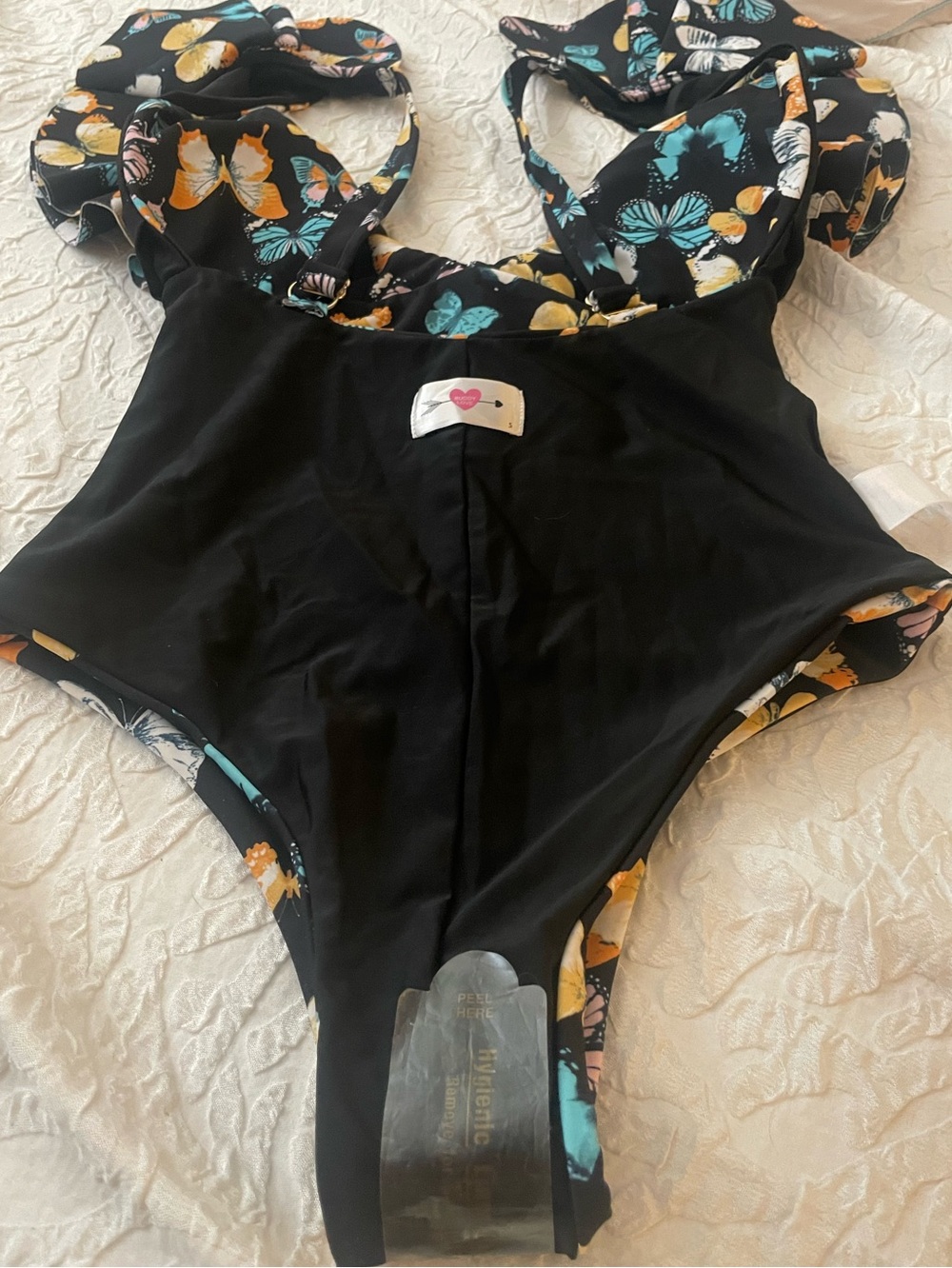 BuddyLove Sz Small NWOT Elenora Ruffle Shoulder One-Piece Swimsuit - "Mariposa" - Picture 14 of 16